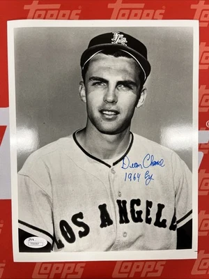DEAN CHANCE AUTOGRAPH 8X10 PHOTO COA AUTO LOS ANGELES ANGEL CY YOUNG INSCRIPTION - Image 1 of 4