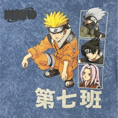 Camisa Naruto Shippuden Anime Niños Niños Pequeña 6/7 Azul Manga Larga 2002 Foto 1 de 4