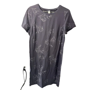 Vestido Camiseta Mujer Old Azul Marino Talla Grande Alto Gris Oscuro Con Flores Nuevo con Etiquetas - Imagen 1 de 7