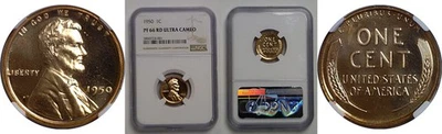 1950 1C Lincoln Cent NGC Proof 66 RD  Ultra Cameo - Image 1 of 3