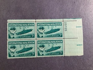 1957 International Naval Review Plate Block of 4 Stamps - MNH, OG - Sc# 1091 - Picture 1 of 1