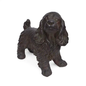 Christopher Knight Home Messiah Outdoor Cocker Spaniel Dog Garden Statue Brown - Afbeelding 1 van 8