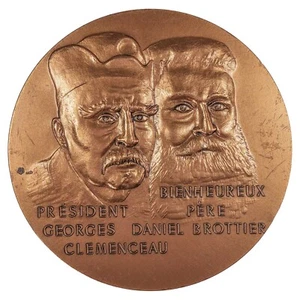 France médaille Union Nationale des Combattants Clémenceau Brottier MDP - bronze - Picture 1 of 3