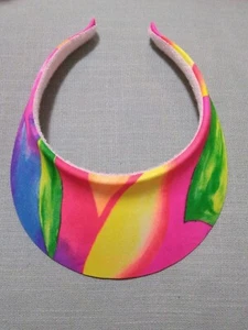 VTG 80s NEW WAVE Nylon NEON COLORFUL SUN VISOR SHOP OUR EBAY STORE FOR MORE! - Picture 1 of 6