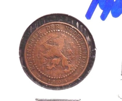 CIRCULATED 1904 1 CENT NETHERLANDS COIN! (011516) - Image 1 of 3