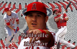 LA Angels Lithograph print of Mike Trout 17 x 11 - Picture 1 of 1