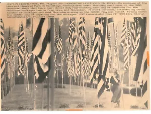Banderas de Estados Unidos en honor a la crisis de rehenes de Estados Unidos en Irán Vintage 1980 Prensa LaserPhoto - Imagen 1 de 2
