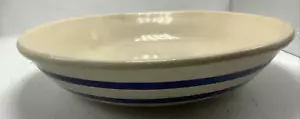 Roseville Robinson Ransbottom Blue Stripe Pottery Serving Bowl Dish 12" Pasta - Picture 1 of 13