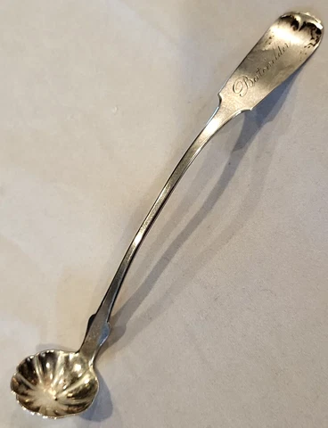 Coin Silver Mustard Ladle Hotchkiss & Schreuder Syracuse NY 1800's Cover