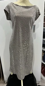 NWT Silver Metallic BodyCon Dress Derek Heart Women L HOCO Party Wedding Guest - Picture 1 of 8