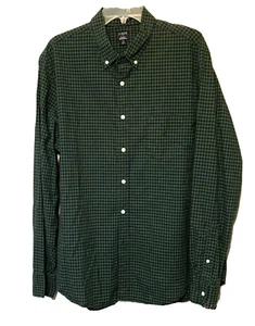 J Crew Secret Wash klassische Stretch-Passform grün/blau kariertes geknöpftes Herrenhemd XL - Bild 1 von 5