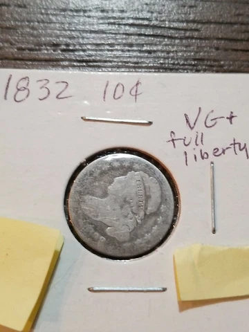 1832 Capped Bust Dime VG + full Liberty Cover
