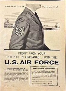 U.S. Air Force Airman Recruiting Profit From Your Interest Vintage Print Ad 1956 - Picture 1 of 6