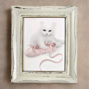 Bob Harrison Framed Print VTG 1980's "Little Ballerina" Cat Kitten Kitty Ballet - Picture 1 of 7