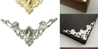 CraftbuddyUS 10 piezas 42 mm PLATEADO Metal Álbum Libro Decoración Tallado Esquinas Protectores Foto 1 de 4