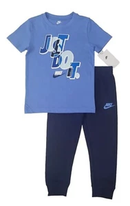 Boys NIKE size 5  Shirt & Joggers Pants 2 Piece Set Blue: NWT  - Picture 1 of 4