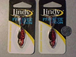 2 NUEVAS CUCHARAS LINDY FROSTEE EE. UU. COLECCIONABLES PLANTILLAS DE PESCA 1/4 TULLIBEE caña de hielo - Imagen 1 de 4