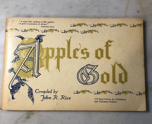 Apples of Gold Compiled by John R. Rice Poetry Book Paper Back Vintage - Picture 1 of 4