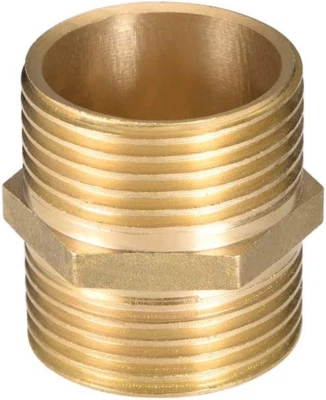 Raccord Hexagonal Droit En Laiton Male À Male G 1 X G 1 Filetage Male - Photo 1/4