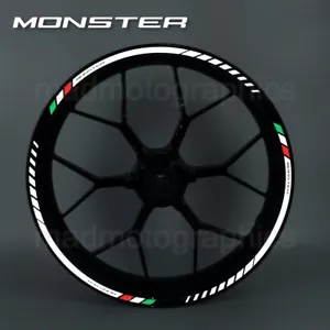 decalcomanie ruota moto riflettenti adesivi cerchio per DUCATI MONSTER 696 796 821 - Foto 1 di 7