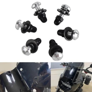 6pcs M5 Bolts Motorcycle Windscreen Fairing Screws Nut Fastener Kit For Harley - Picture 1 of 10