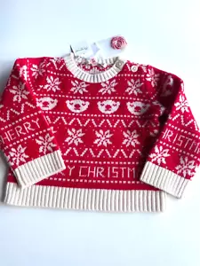 BONPOINT Pure Cashmere Christmas jumper size 12 - 18 months GIFT - Picture 1 of 11