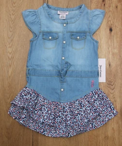 Juicy Couture Toddler Girl Dress ~ Jeans with Leaopard Print ~ Sleeveless ~ 3T - Picture 1 of 3