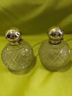 Pair of John Grinall & Sons Silver topped Scent Glass Bottles