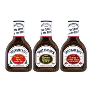 Sweet Baby Ray’s BBQ Sauce Variety Pack – Honey, Hickory & Sweet 'n Spicy – 18oz - Picture 1 of 7