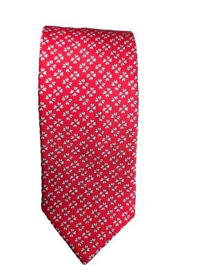 Lanvin Paris red silk floral Tie Foto 1 de 4