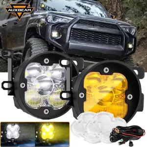 AUXBEAM 3" Amber White Combo LED Fog Light Pod For Toyota 4Runner Tacoma Tundra - Picture 1 of 12