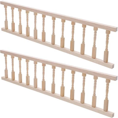 2x Dollhouse 1:12 Miniature Railing Handrail Plain Fence Wooden Garden Accessory - Image 1 of 4