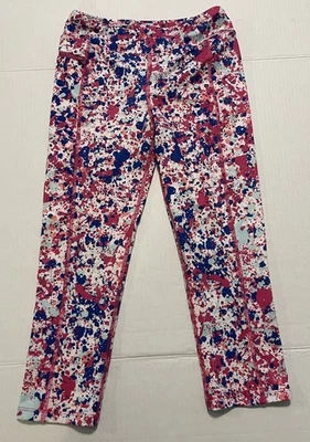 Girls BCG Athletic 7/8 Leggings Size M White with Pink and Blue Paint Splatter - Image 1 of 4