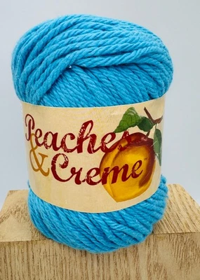 Peaches & Creme Cotton Crochet Yarn 01742 Bright Blue 2.5oz Made in Canada NEW - Image 1 of 4