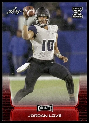 2020 Leaf Draft #11 Jordan Love Red Utah State Aggies - Image 1 of 2