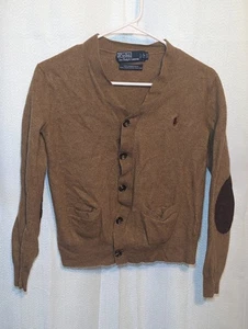 Polo Ralph Lauren uomo maglione medio 100% lana merino marrone con bottoni - Foto 1 di 16