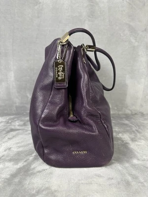 Coach Phoebe Purple Pebbled Leather 3 Compartments Shoulder Bag - Image 1 of 4