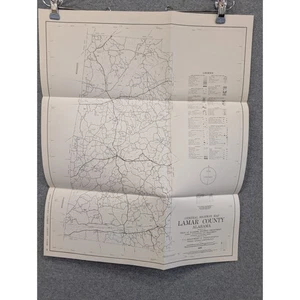 Vintage 1979 General Highway Map Lamar County Alabama Wall Art 21" x 18" - Picture 1 of 4