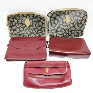 Cartier Yves Saint Laurent Clutch 5er Set Bordeaux Leder 1561674 - Bild 1 von 11