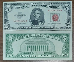 1963 $5 Dollar Silver Certificate red Seal Note XF ciculated random serial - Picture 1 of 1