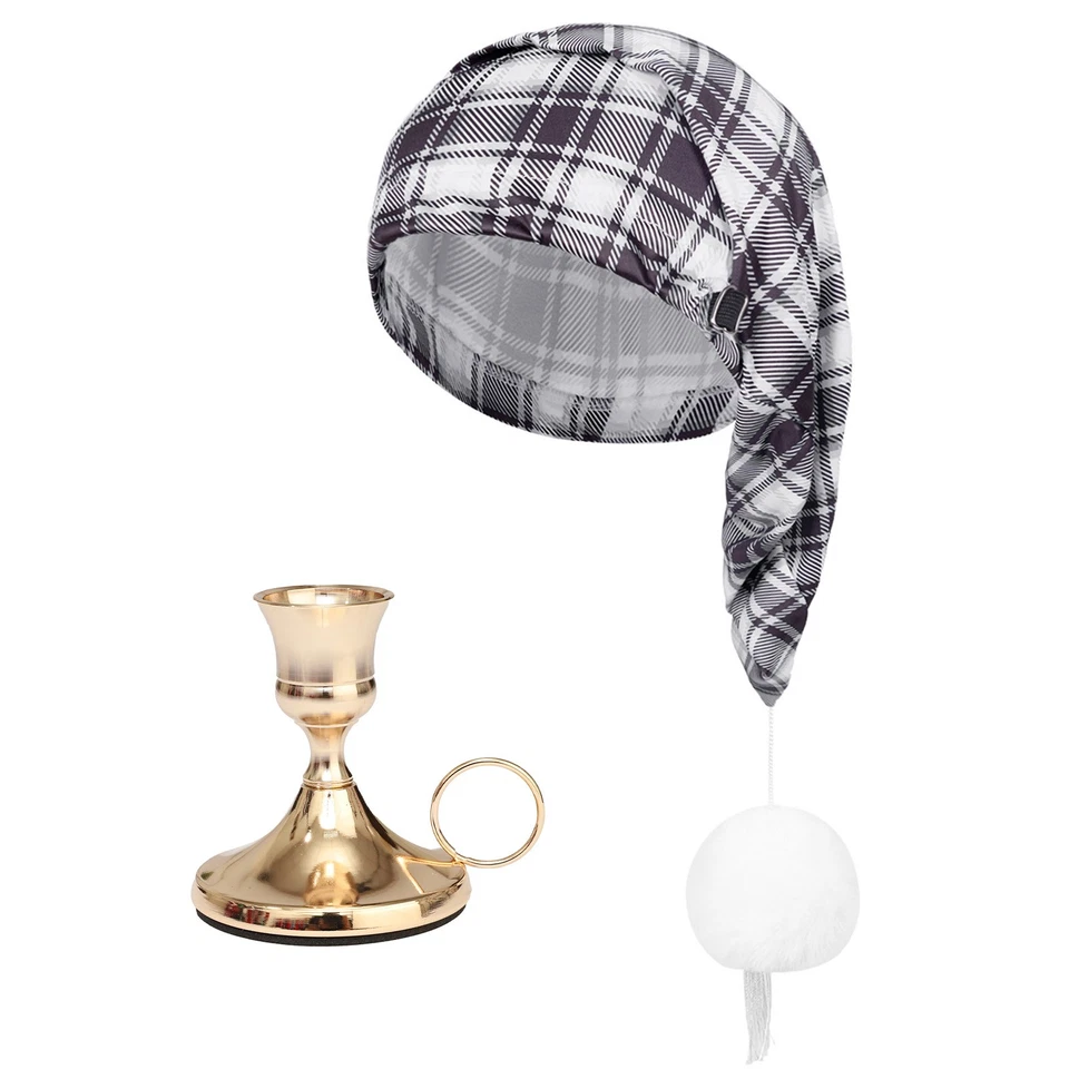 Unisex Patrón a Cuadros Pom Ball Borla Gorra para Dormir Sombrero con Portavelas Navidad Foto 1 de 1