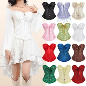 Korsett Tops für Frauen Bustier Shapewear Dessous Spitze Taille Push-up Body US - Bild 1 von 40