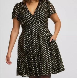 Vestido Columpio Babydoll Torrid Talla 5X Bolsillos Lunares Cóctel Rockabilly Baddie - Imagen 1 de 13