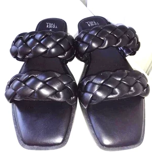 NEU Größe 7 schwarze Damen-Slipper Slipper Sandalen Memory Foam Sohlen - Bild 1 von 7