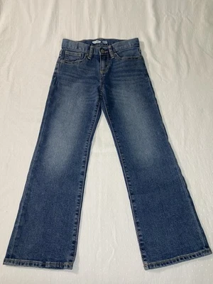 Old Navy Boys' Size 7 Boot Cut Blue Jeans Built In Tough Adjustable Waist Bands - Image 1 of 4