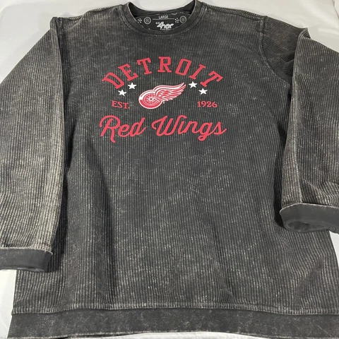 G-III 4her NHL Detroit Red Wings Long Sleeve Pullover Crew Neck Ribbed Large Cover