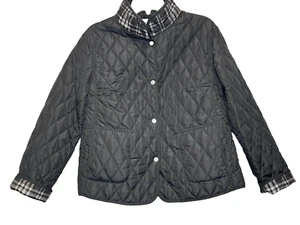 Jane Ashley Light Puffer Polyester Jacket Black Women's Size Medium Reversable - Picture 1 of 12