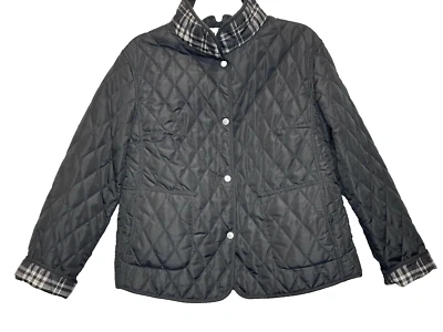 Jane Ashley Light Puffer Polyester Jacket Black Women's Size Medium Reversable - Image 1 of 4