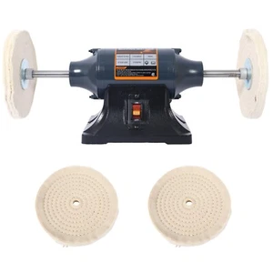 6" Electric Benchtop Polisher 370W 1/2HP Buffer Grinder Benchtop Buffing Machine - Picture 1 of 15