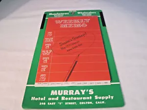 Vtg Murray's Hotel Restaurant Supply Colton CA 1971 Weekly Memo Calendar Unused - Picture 1 of 8